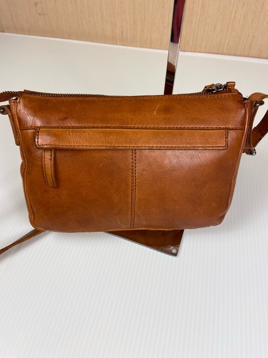 Y2K Woven Leather Crossbody Bag Cognac Brown Boho Small Zip Vilenca Holland - Picture 2 of 14